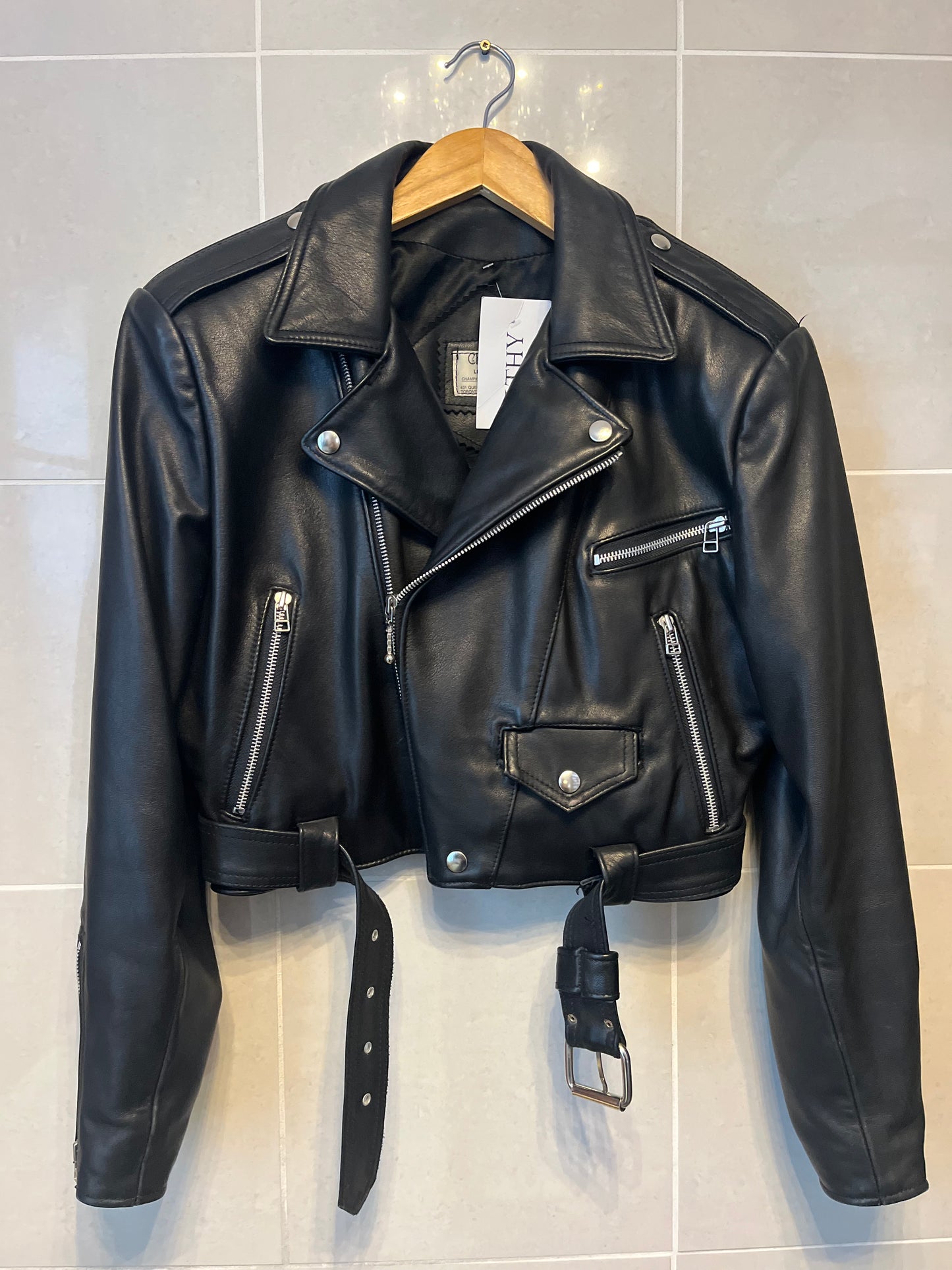 80s Leather Cropped Biker Jacket - Champion Leather Goods Toronto