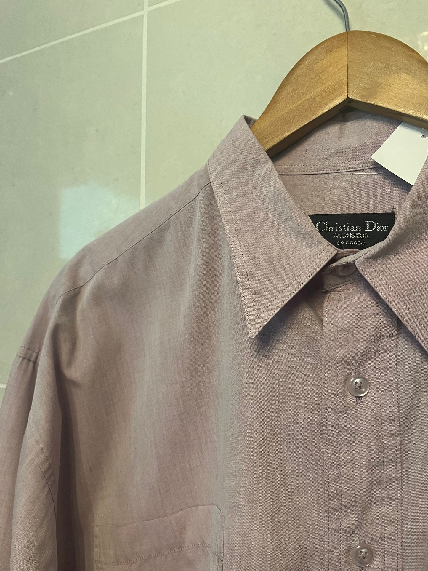 1980s Christian Dior Monsieur Cotton Dress Shirt – Dusty Pink | Size 16.5R