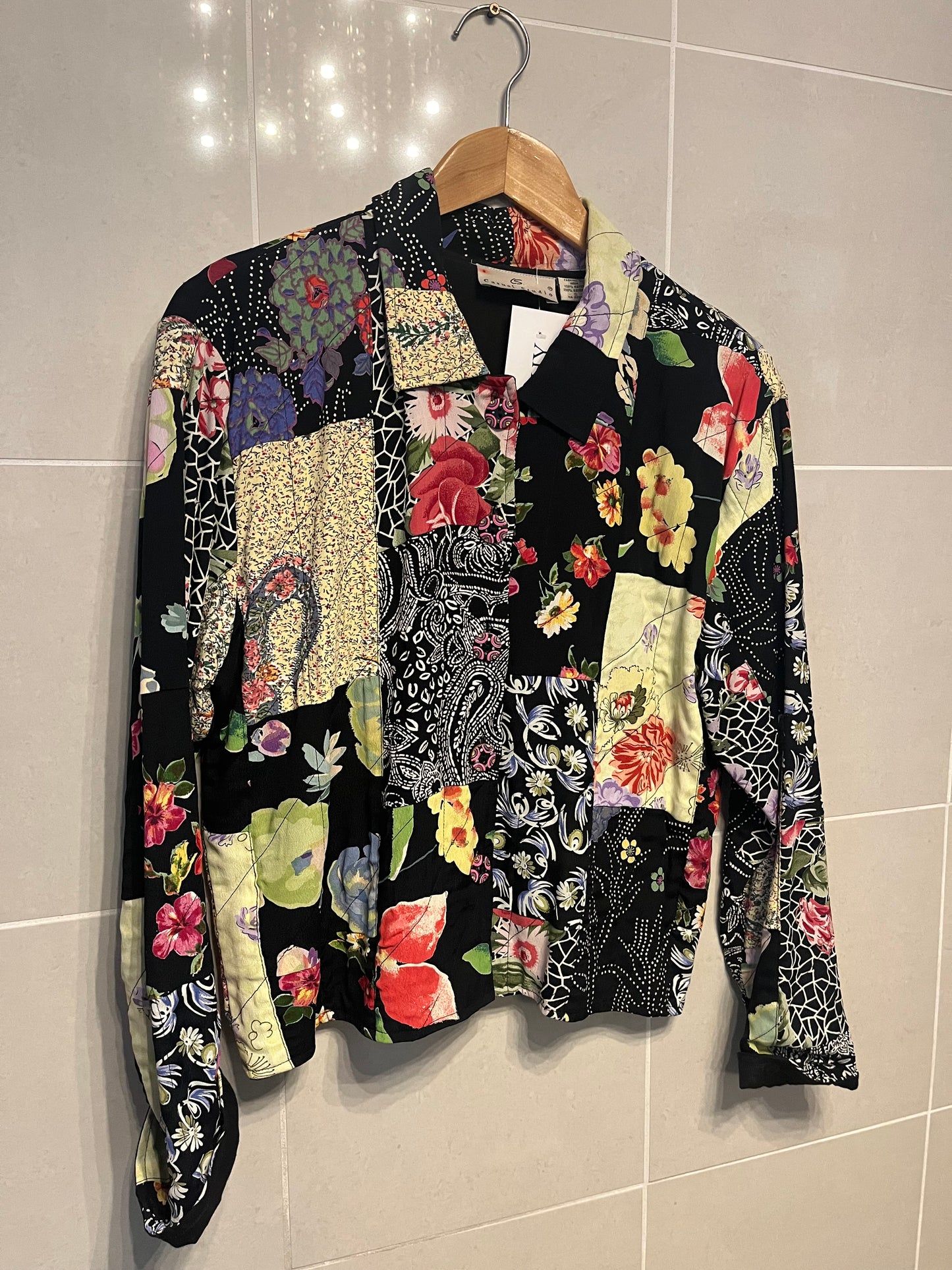 1990s Patchwork Floral Trucker-Style Jacket – Casual Studio | Size Small