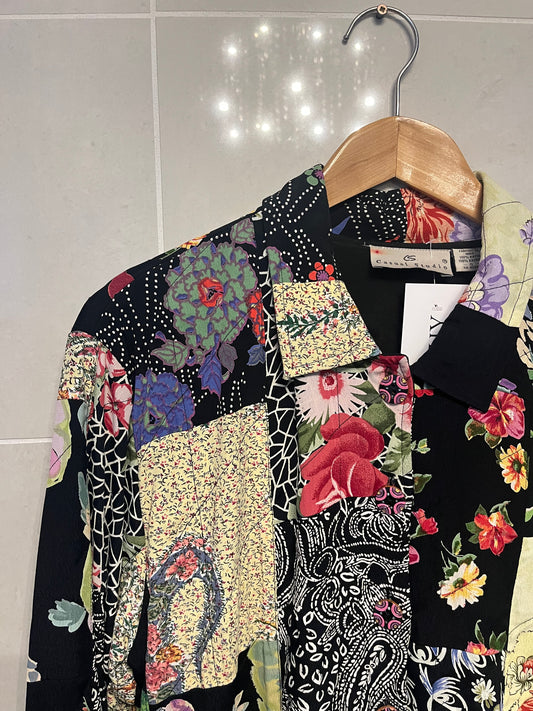 1990s Patchwork Floral Trucker-Style Jacket – Casual Studio | Size Small