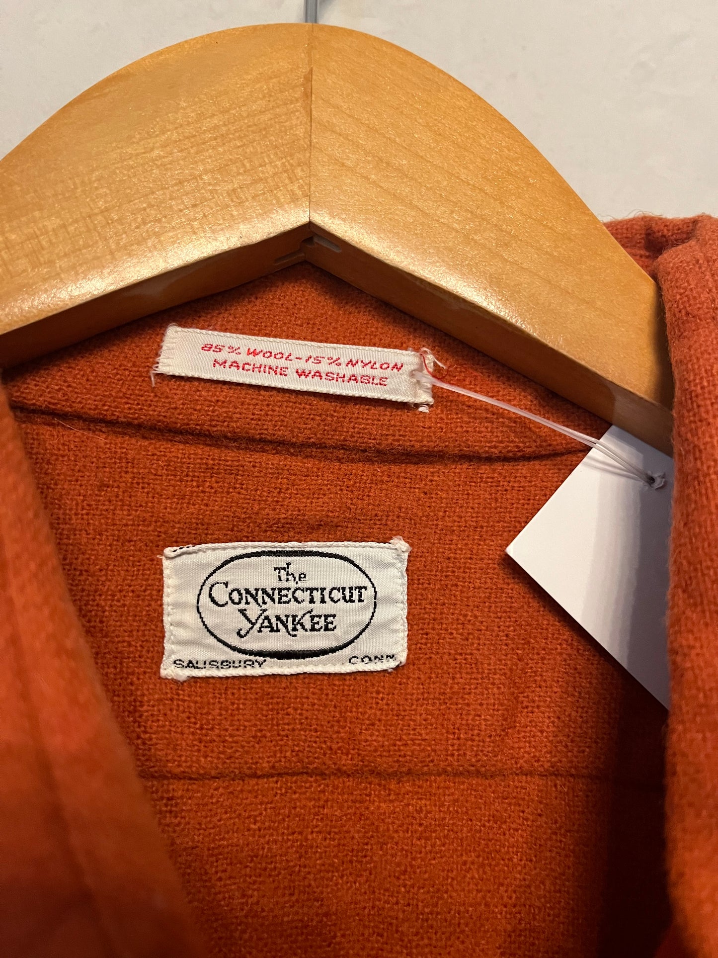 1970s The Connecticut Yankee Orange Wool Shirt