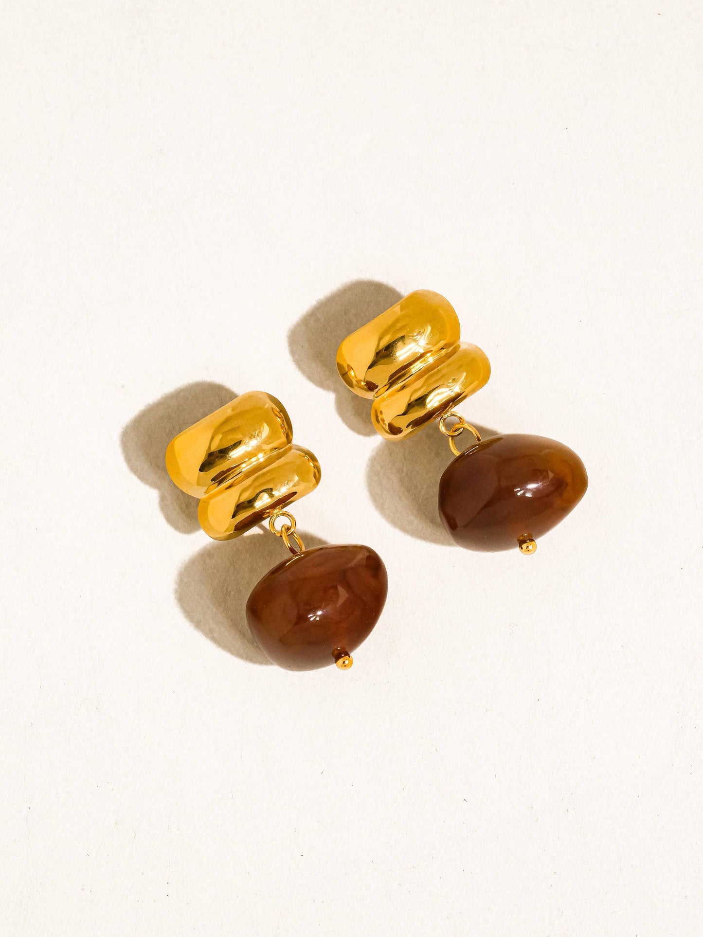 Flânerie by MAIQ - Annina 18K Gold Non-Tarnish Agate Drop Earrings