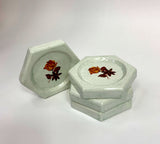 Rose Ceramic Coaster Set