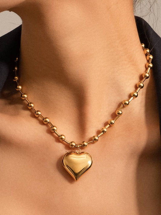 Flânerie by MAIQ - Paris 18K Gold Non-Tarnish Large Heart Chain Necklace