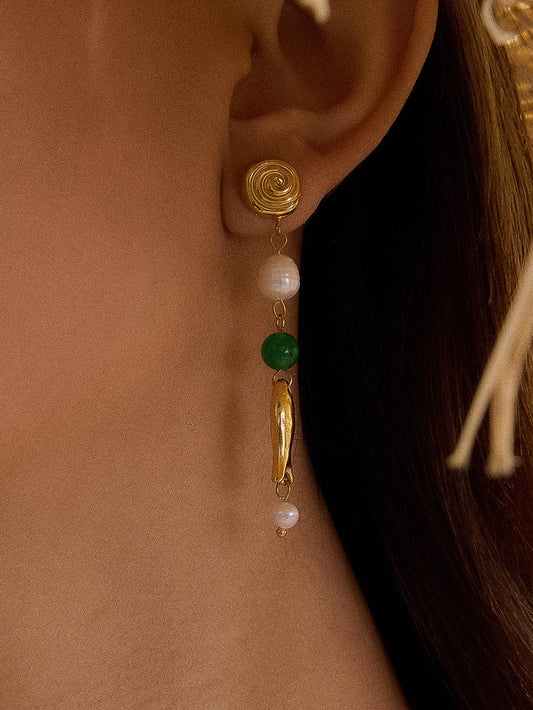 Flânerie by MAIQ - Palermo 18K Gold Non-Tarnish Freshwater Pearl Fish Earrings