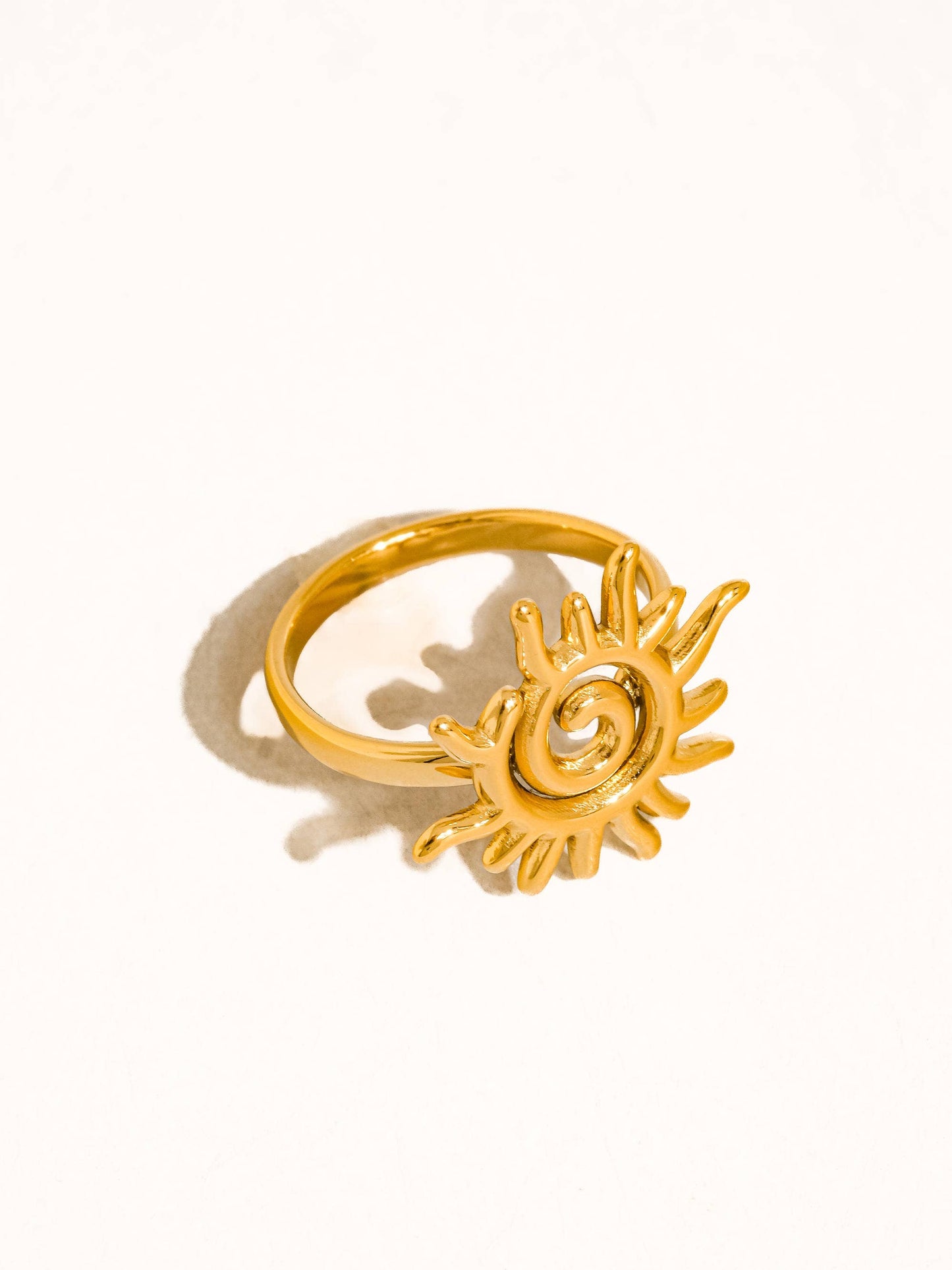 Flânerie by MAIQ - Starwyn 18K Gold Non-Tarnish Sun Spiral Statement Ring