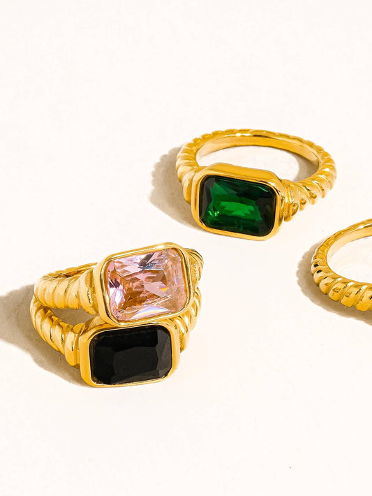 Flânerie by MAIQ - Laverne 18K Gold Non-Tarnish CZ Cocktail Ring