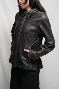 Women's Power Trip Leather Biker Jacket