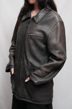 Vintage Men's Roots Brown Leather Coat