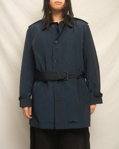 Men's Alfred Sung Navy Rain Trench Jacket