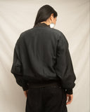 90's Silk Black Bomber Jacket