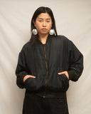 90's Silk Black Bomber Jacket