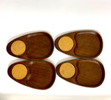 Hand Carved Wooden Coaster Set