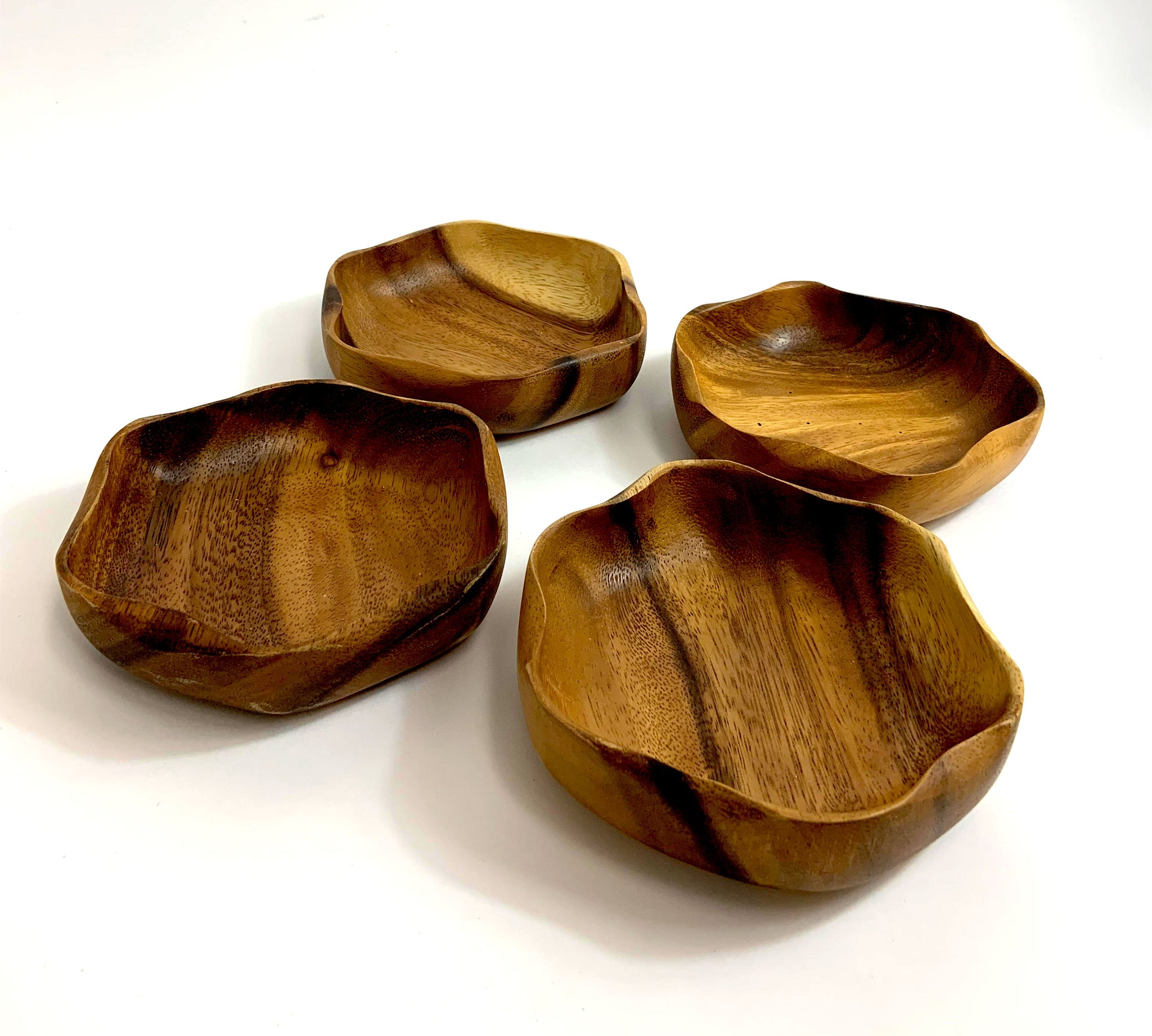 60s Wooden Snack Bowl Set