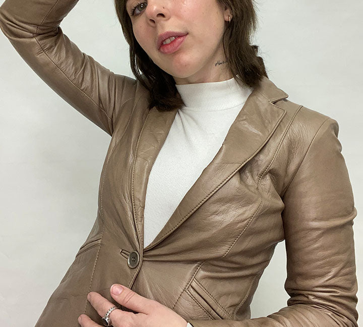 DKNY 90s Leather Blazer